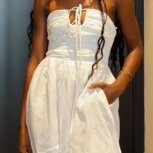 NWT DISSH Flow White Halter Linen Dress